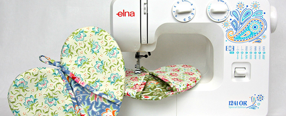 Мастер-класс «Прихватка — Сердечко», выполненный на швейной машине Elna 1241OK