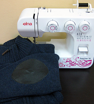 Практический урок Elna: заплатки на рукава 