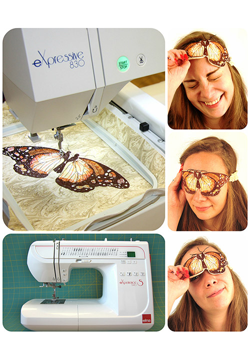 Мастер-класс «Маска для сна», выполненный на Elna eXperience 540S и на Elna eXpressive 830