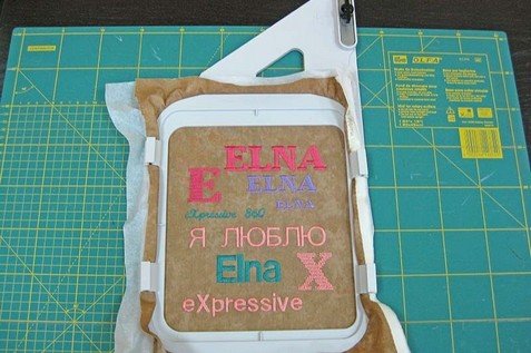 Вышивальные шрифты и дизайны, выполненные на швейно-вышивальной машине Elna eXpressive 860
